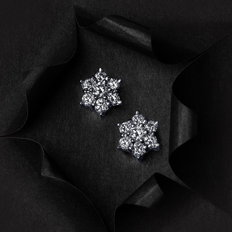 Серьги из платины с маленькими бриллиантами ПС-205-01 PlatinumLab фото 4