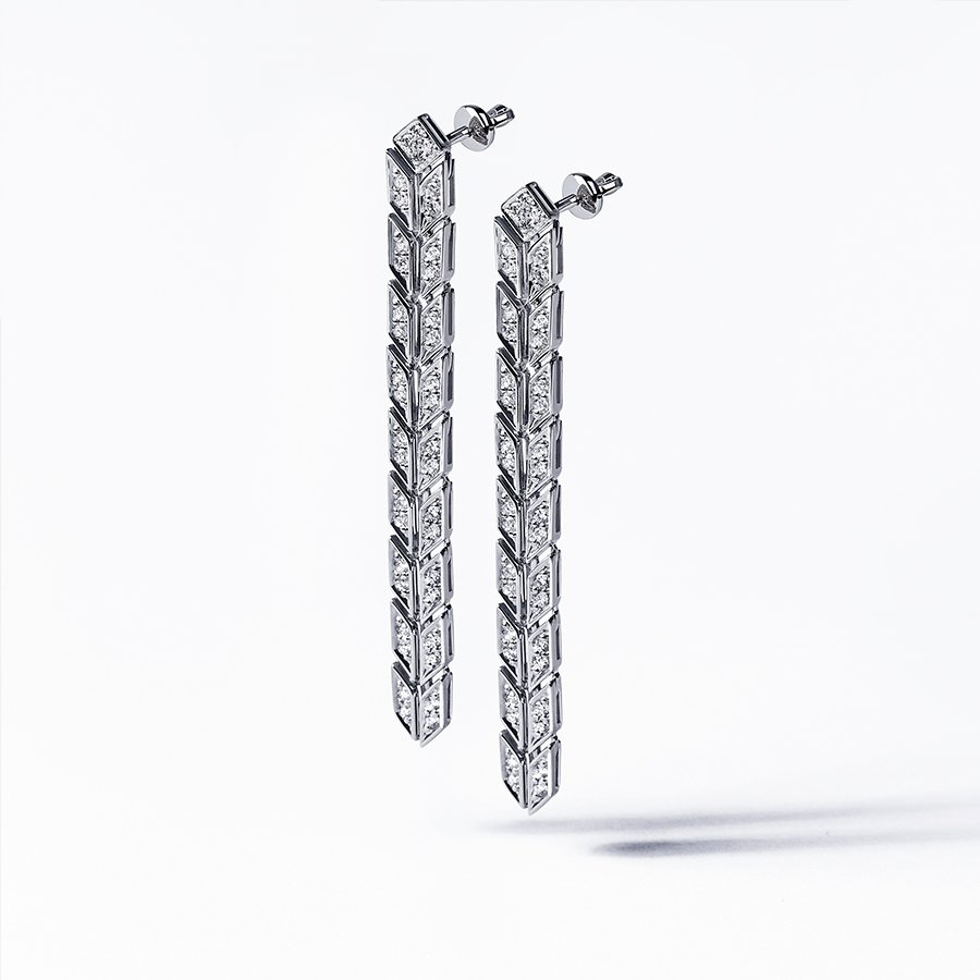 Женские длинные серьги из платины с бриллиантами ПС-239-01 PlatinumLab фото 5