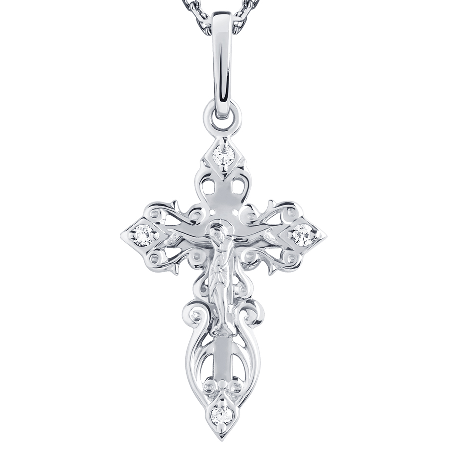 Православный крест из платины с бриллиантами ПП-045-01 Платинум Лаб фото 3