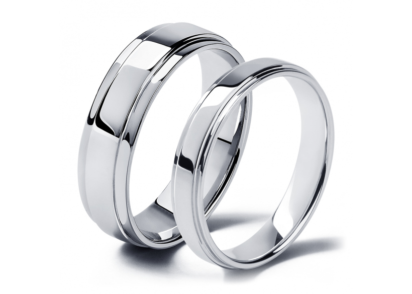Обручальные кольца парные из платины ПК-145-00, ПК-144-00 Platinum Lab фото