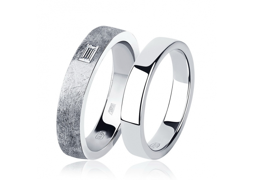 Одинаковые обручальные кольца из платины ПК-114-00-Н, ПК-113-00-Н Platinum Lab фото