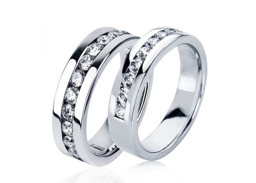 Обручальные кольца парные широкие из платины ПК-021-01, ПК-021-02 PlatinumLab фото