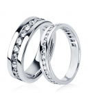 Обручальное кольцо из платины с дорожкой бриллиантов ПК-021-01 Platinum Lab фото 1