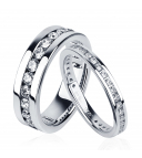 Обручальное кольцо из платины с дорожкой бриллиантов ПК-021-02 Platinum Lab фото 1