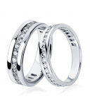 Обручальное кольцо из платины с дорожкой бриллиантов ПК-021-03 Платинум Лаб фото 1