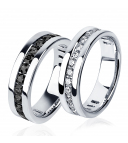 Обручальное кольцо с черными бриллиантами из платины ПК-021Ч-01 Platinum Lab фото 1
