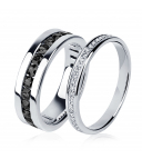 Обручальное кольцо с черными бриллиантами из платины ПК-021Ч-01 Platinum Lab фото 1