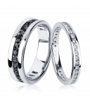Элитное обручальное кольцо с черными бриллиантами из платины ПК-021Ч-03 Platinum Lab фото 1