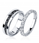 Элитное обручальное кольцо с черными бриллиантами из платины ПК-021Ч-03 Platinum Lab фото 1