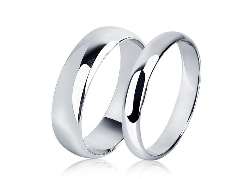 Парные обручальные кольца из платины ПК-105-00, ПК-103-00 Platinum Lab фото