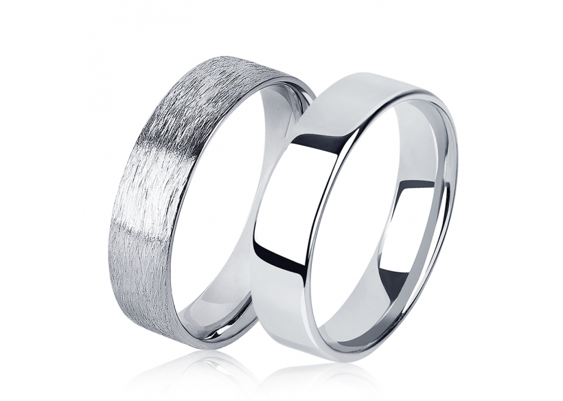 Широкие обручальные кольца парные из платины ПК-110-00-М2, ПК-110-00 Platinum Lab фото