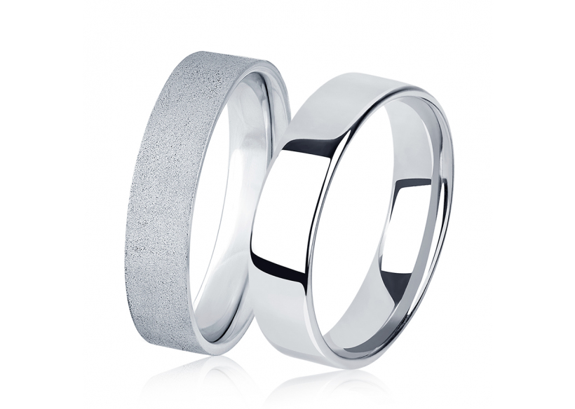 Парные широкие обручальные кольца из платины ПК-110-00-М3, ПК-110-00 Platinum Lab фото