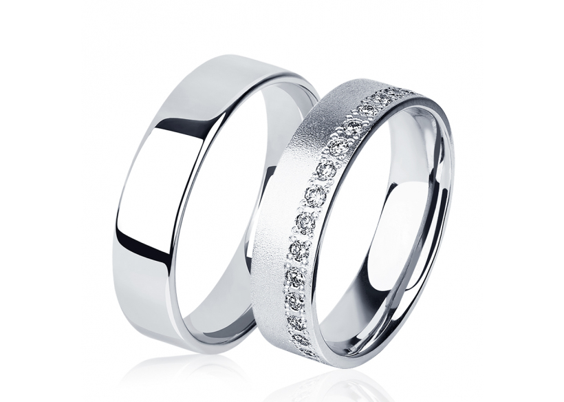 Парные обручальные кольца из платины ПК-110-00, ПК-110-30-М3 Platinum Lab фото