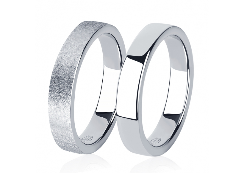 Парные обручальные кольца без камней из платины ПК-111-00-М1, ПК-111-00 Platinum Lab фото