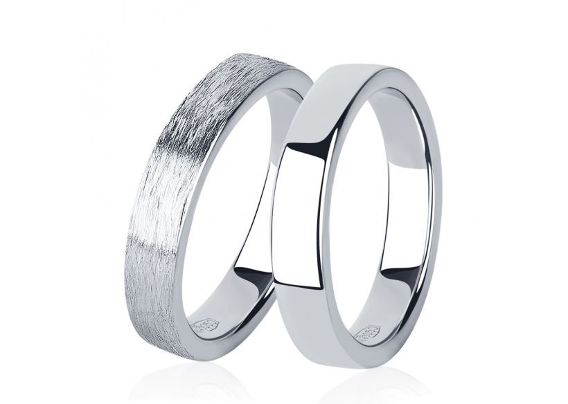 Парные обручальные кольца из платины ПК-111-00-М2, ПК-111-00 Platinum Lab фото