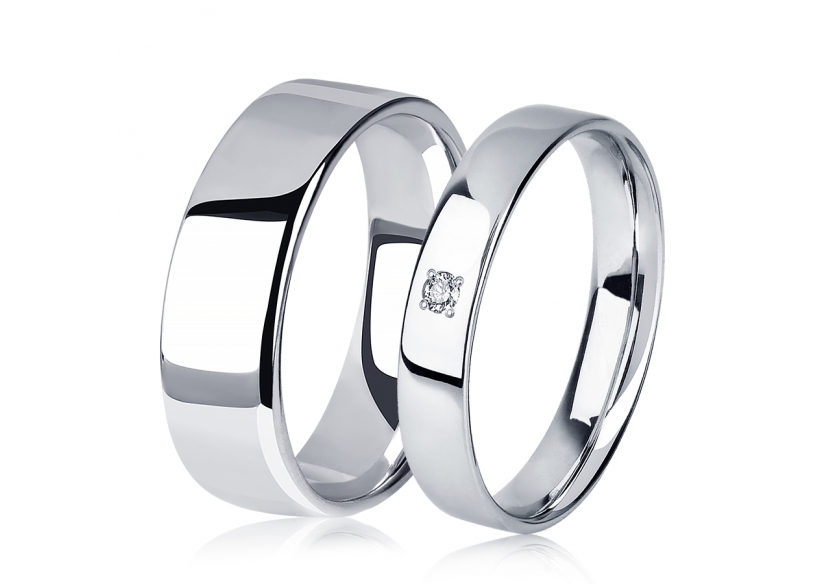Парные обручальные кольца из платины ПК-112-00, ПК-114-01 Platinum Lab фото