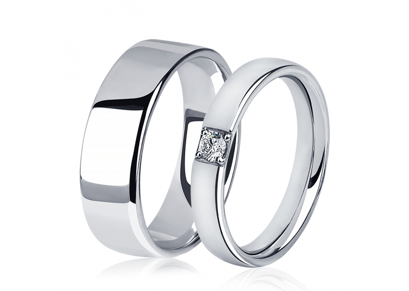 Свадебные кольца пары из платины ПК-112-00, ПК-117-01 Platinum Lab фото
