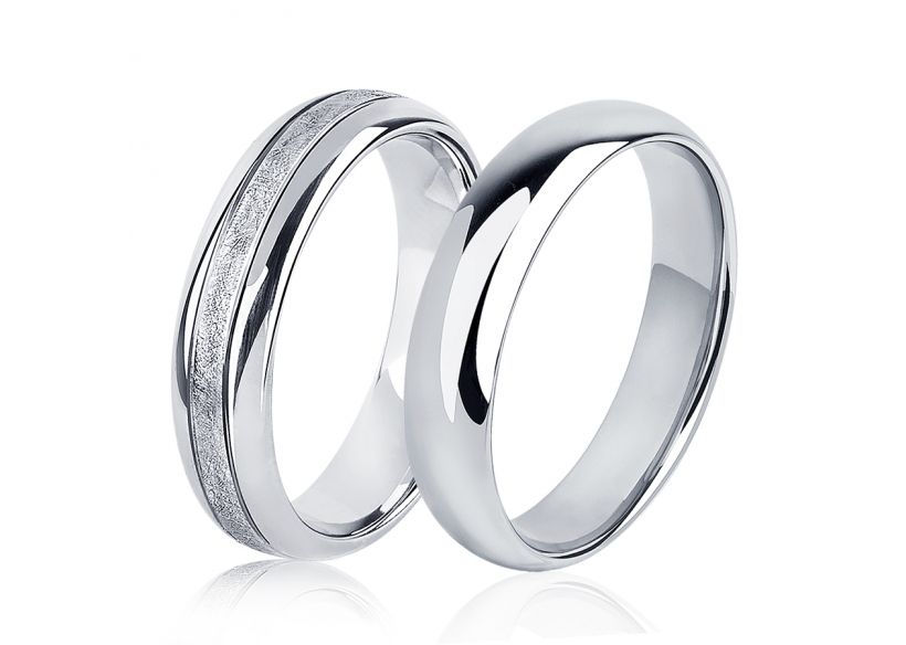 Парные кольца на свадьбу из платины ПК-116-00-М1, ПК-118-00 Platinum Lab фото