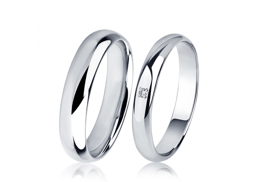 Свадебные обручальные кольца парные из платины ПК-118-00, ПК-103-01 Platinum Lab фото