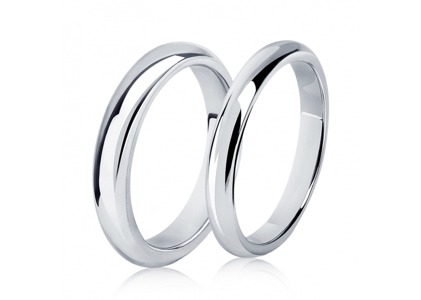 Парные кольца для венчания из платины ПК-120-00, ПК-123-00 Platinum Lab фото