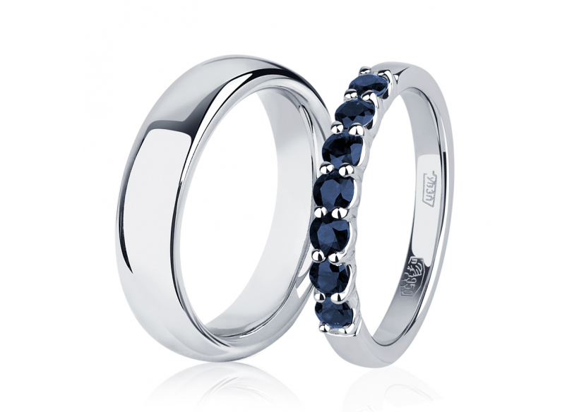 Красивые обручальные кольца из платины ПК-122-00, ПК-044С-05 PlatinumLab фото