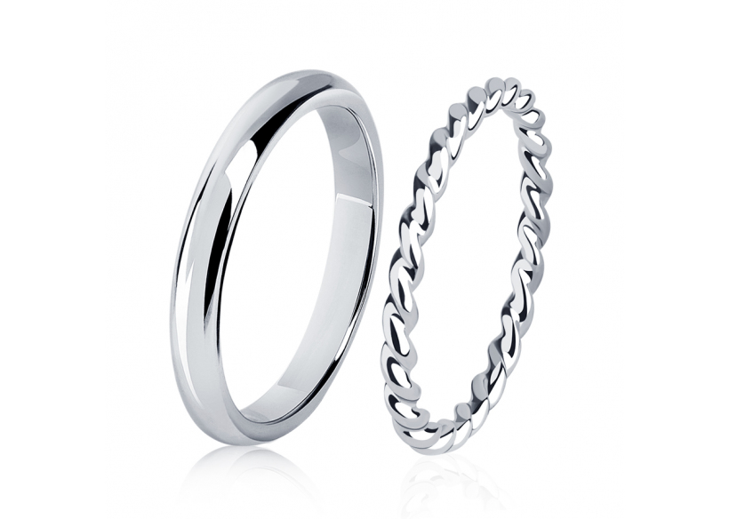 Красивые обручальные кольца парные из платины ПК-123-00, ПК-133-00 Platinum Lab фото