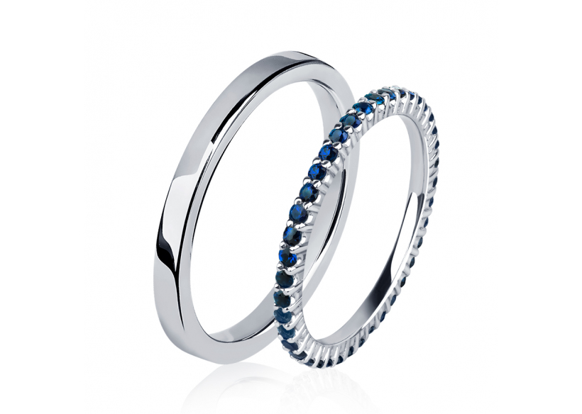 Парные обручальные кольца из платины ПК-125-00, ПК-022С-00 PlatinumLab фото
