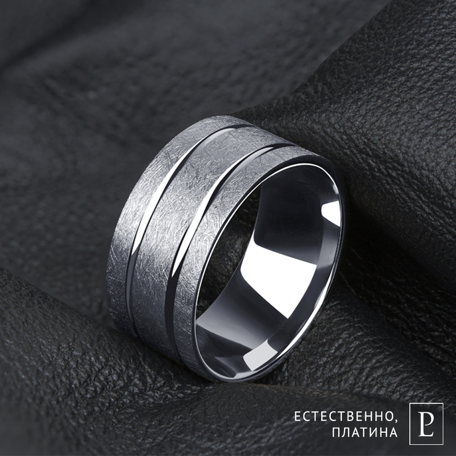 Широкое обручальное кольцо из платины ПК-109-00-ТМ1 Platinum Lab фото 5