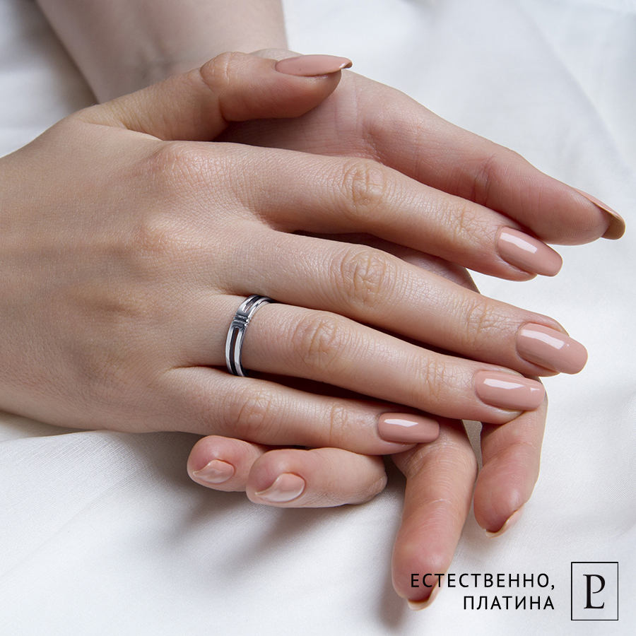Женское обручальное кольцо из платины ПК-124-00 PlatinumLab фото 3