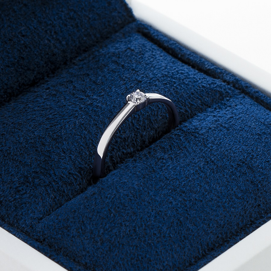 Помолвочное кольцо из платины с одним бриллиантом ПК-008-01 Platinum Lab фото 4