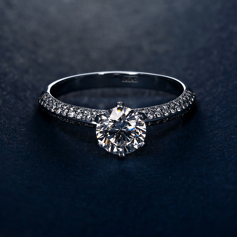 Кольцо для помолвки с бриллиантами из платины ПК-056-02 PlatinumLab фото 4