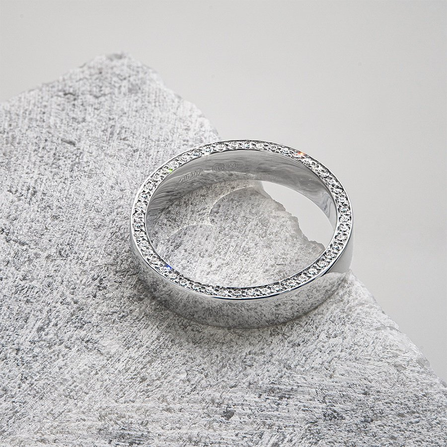 Женское обручальное кольцо из платины с бриллиантами ПК-129-01 Platinum Lab фото 