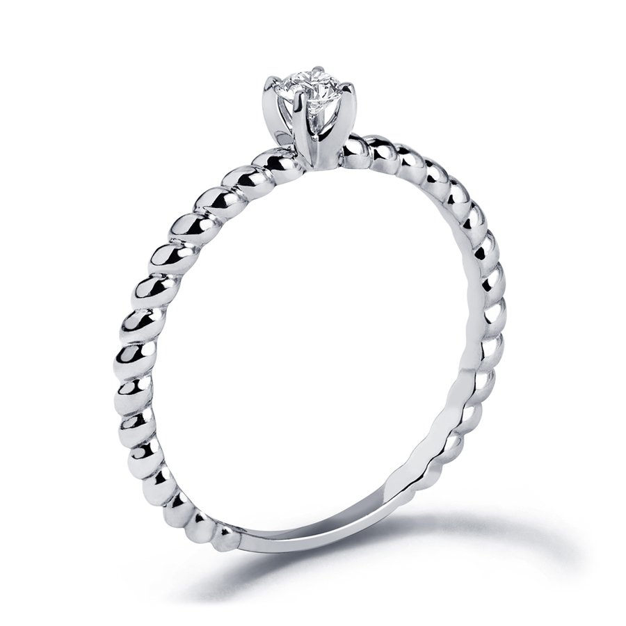 Витое кольцо из платины с бриллиантом ПК-058-01 Platinum Lab фото 5