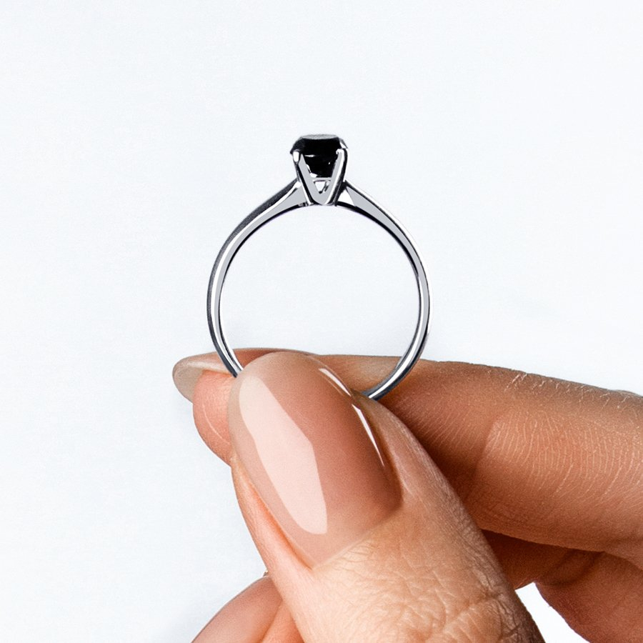 Помолвочное кольцо с черным бриллиантом ПК-090Ч-04 Platinum Lab фото 5