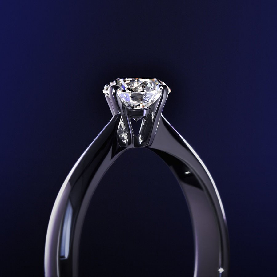 Классическое помолвочное кольцо из платины с одним бриллиантом ПК-097-05 Platinum Lab фото 5