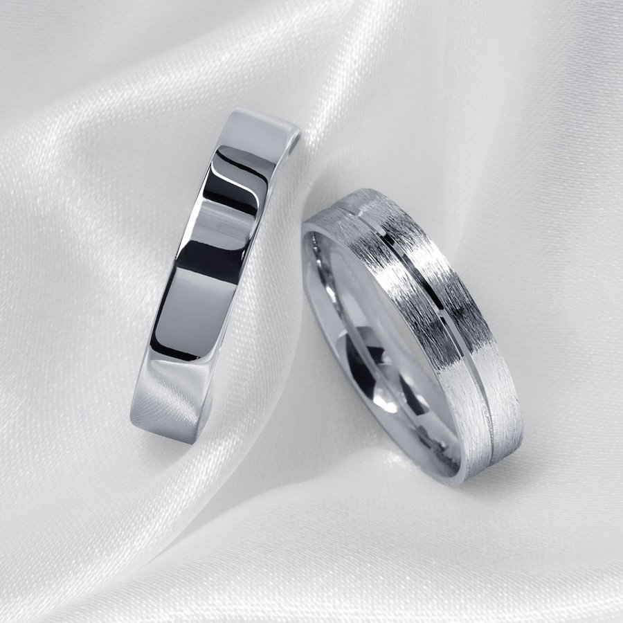 Матовое и гладкое обручальные кольца Platinum Lab фото 2