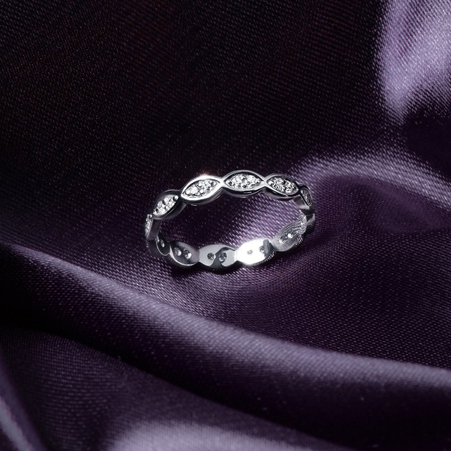 Кольцо из платины с дорожкой бриллиантов ПК-142-01 Platinum Lab фото 3