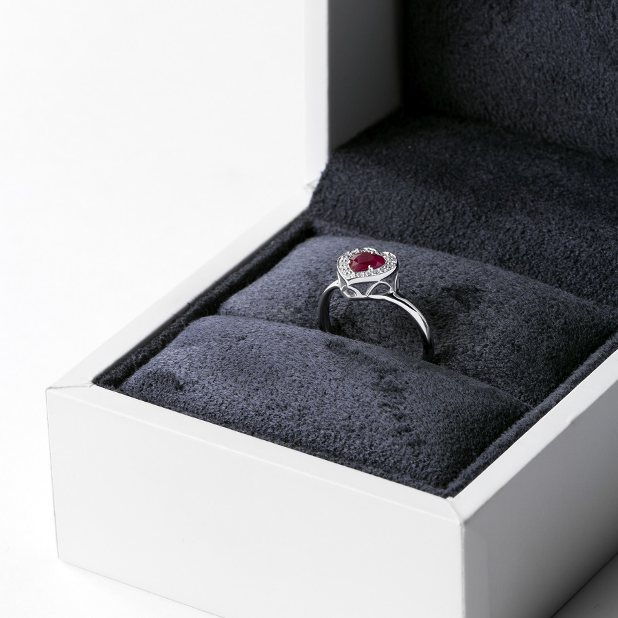 Кольцо из платины с рубином и бриллиантами ПК-023Р-01 фото 4