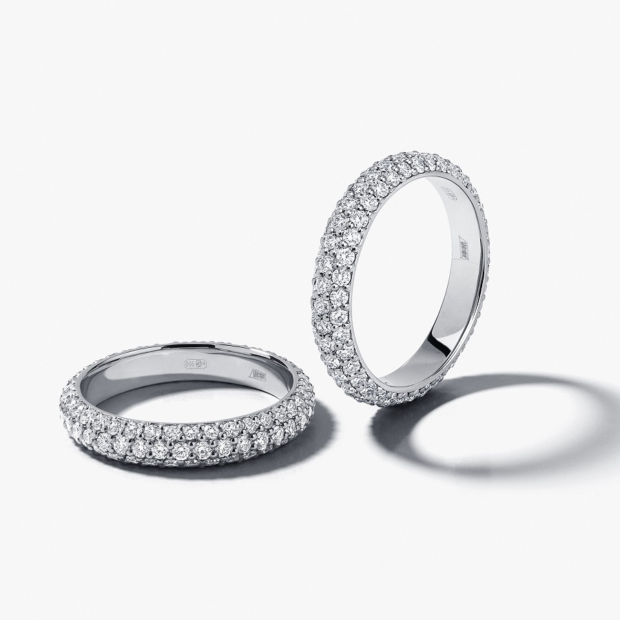 Обручальное кольцо из платины с дорожками бриллиантов ПК-030-04 Platinum Lab фото 5