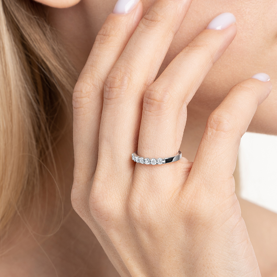 Обручальное кольцо из платины с 7 бриллиантами ПК-044-04 Platinum Lab фото 4