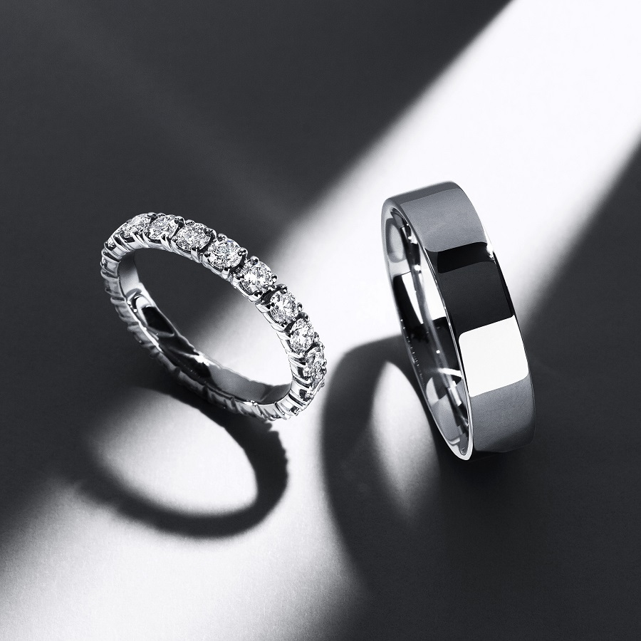 Обручальное кольцо из платины с дорожкой бриллиантов ПК-045-03 Platinum Lab фото 4 