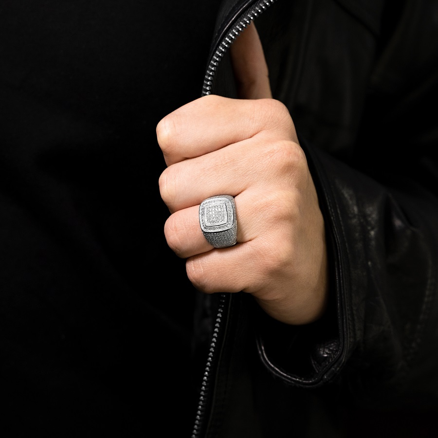Кольцо для мужчин из платины с ониксом черным природным ПК-074-01 PlatinumLab фото 3