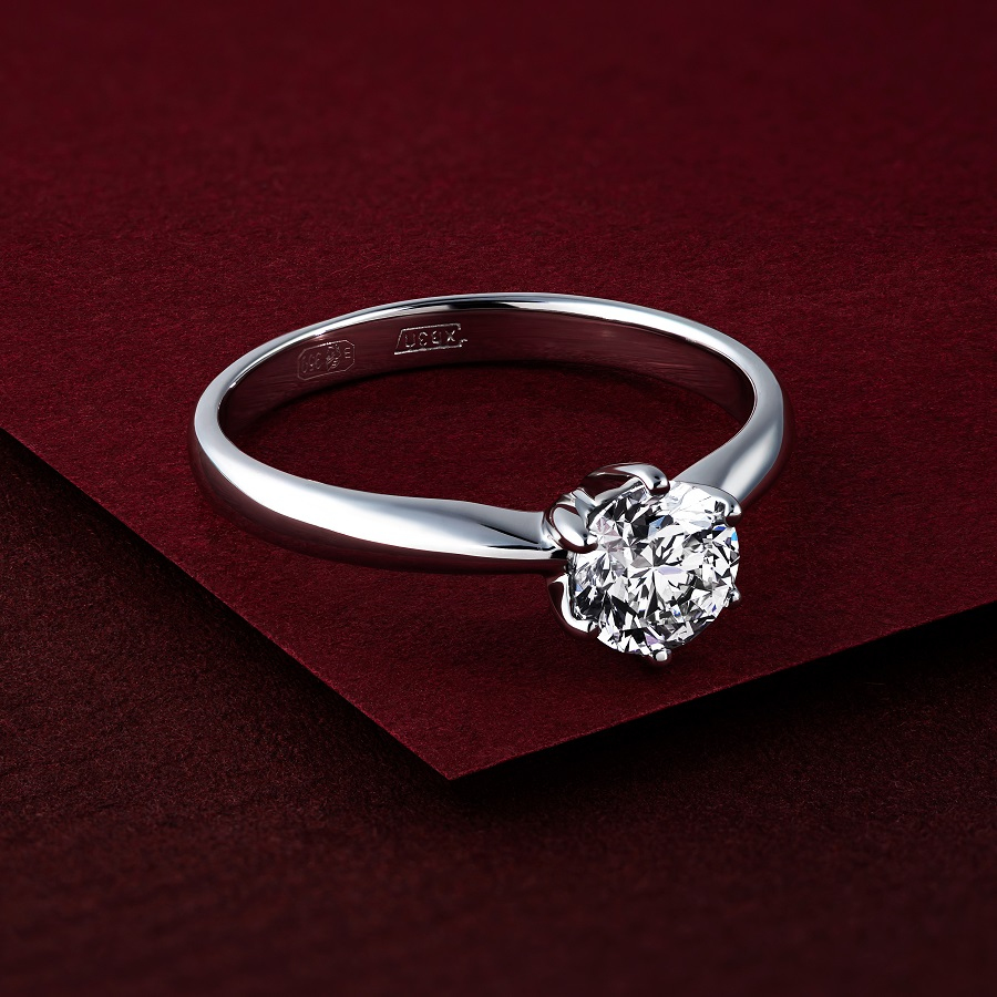 Помолвочное кольцо с большим бриллиантом из платины ПК-088-03 Платинум Лаб фото 4