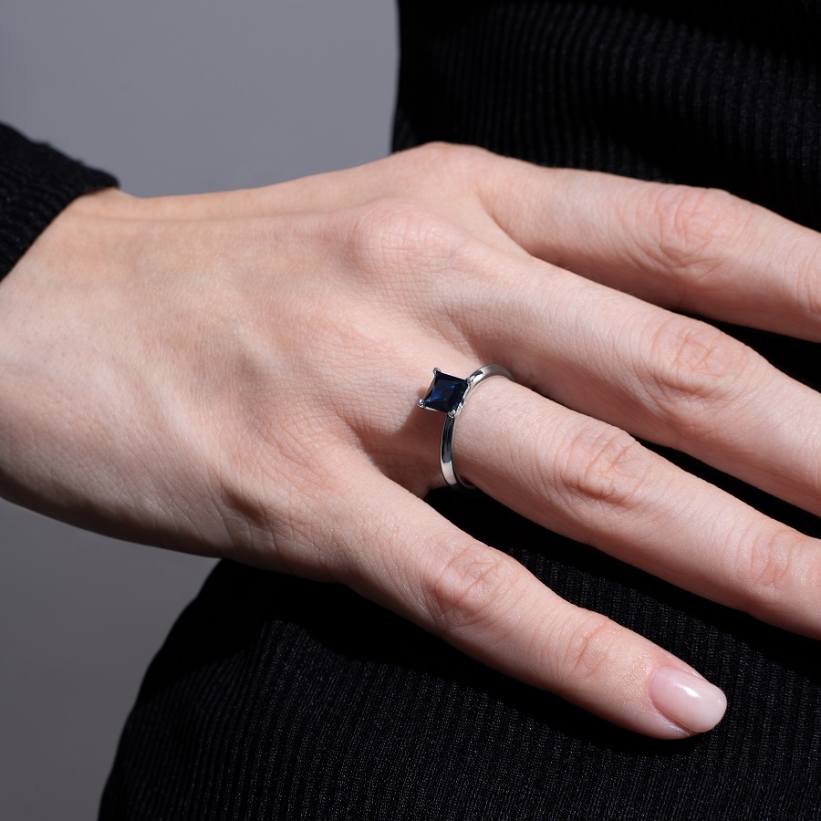 Помолвочное кольцо из платины с сапфиром ПК-100С-01 Platinum Lab фото 5