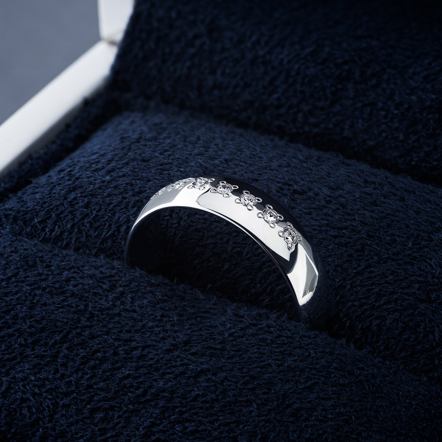Обручальное кольцо из платины с 7 бриллиантами ПК-105-07 Platinum Lab фото 3