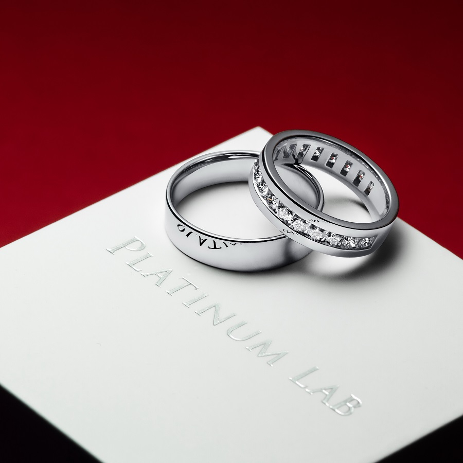Широкое обручальное кольцо из платины с дорожкой бриллиантов ПК-021-01 Platinum Lab фото 4