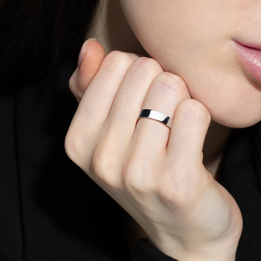 Обручальное кольцо из платины плоское ПК-110-00 Platinum Lab фото 3