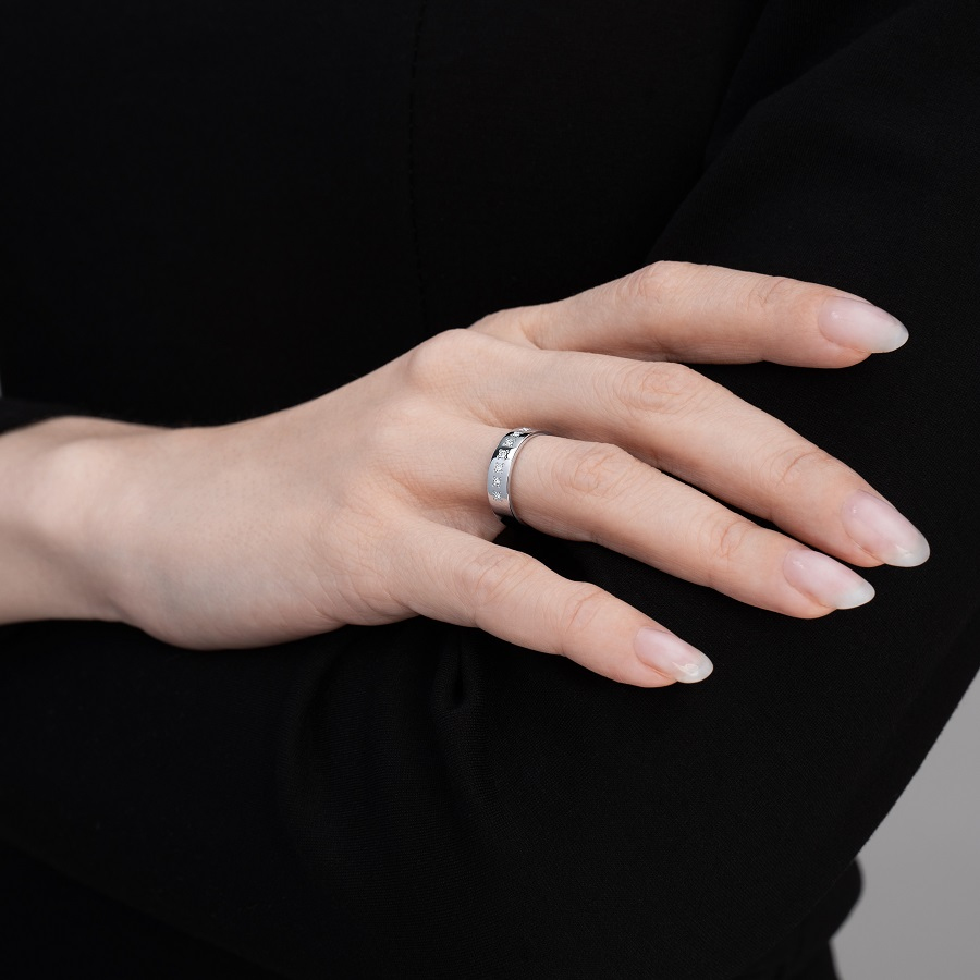 Обручальное кольцо из платины с 7 бриллиантами ПК-110-07 Platinum Lab фото 3