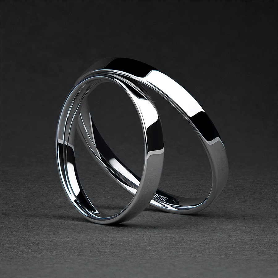 Тонкое обручальное кольцо из платины ПК-113-00 Platinum Lab фото 4