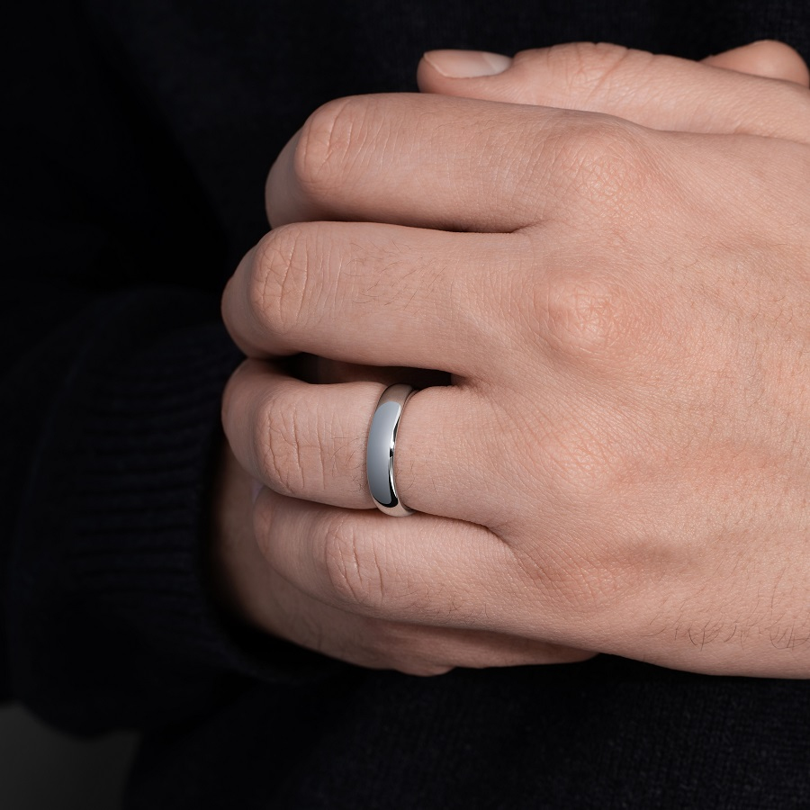 Обручальное кольцо из платины крупное ПК-122-00 Platinum Lab фото 3
